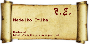 Nedelko Erika névjegykártya